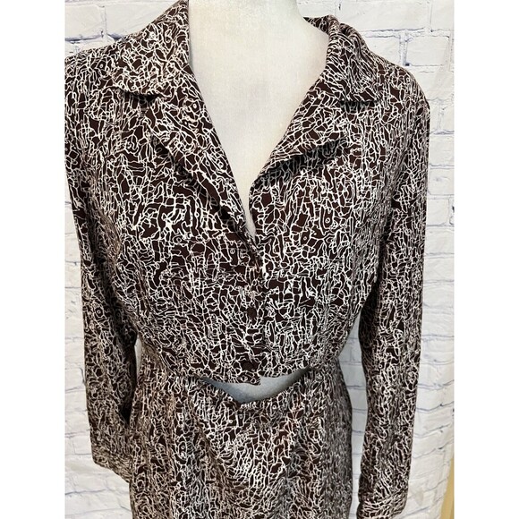 ASTR Womens Brown Snakeskin Print Long Sleeve  Shift Dress Size Large - Picture 2 of 7